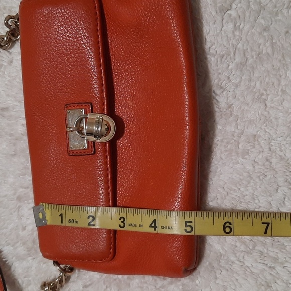 Calvin Klein Orange Leather Chain Bag - Picture 4 of 10